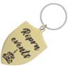Sleutelhanger rvs goudkleurig schild
