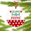 Plexiglas kerstbal met bedrukking katten/honden pootjes Gelukkig Kerstfeest met eigen naam