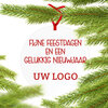 Plexiglas kerstbal met bedrukking fijne feestdagen en een gelukkig nieuwjaar type 2 met logo bedrukking