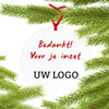 Plexiglas kerstbal met bedrukking bedankt voor je inzet type 2 met logo bedrukking