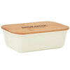 Lunchbox met bamboe deksel wit
