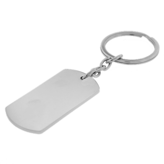 Sleutelhanger / ketting hanger dogtag chrome met tekening