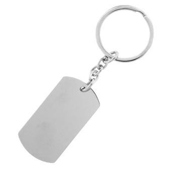 Sleutelhanger / ketting hanger dogtag chrome met tekening