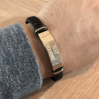 Kunstlederen armband zwart