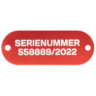 Aluminium naambordje 50 x 19 mm rood