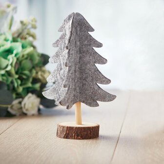 Vilt kerstboom met houten standaard