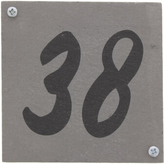 Leisteen naambordje huisnummer met schroefbevestigiging omgekeerde gravure 10 x 10 cm 3