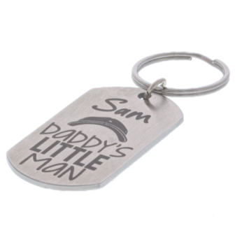 Sleutelhanger geborsteld rvs dogtag