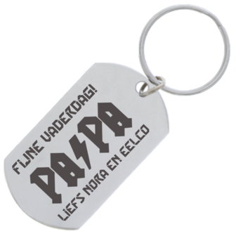 Sleutelhanger rvs dogtag vader 9