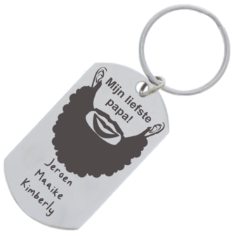 Sleutelhanger rvs dogtag vader 10