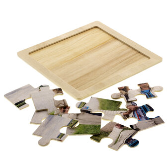 Houten Puzzel - Met foto - Vierkant 12,5 cm x 12,5 cm