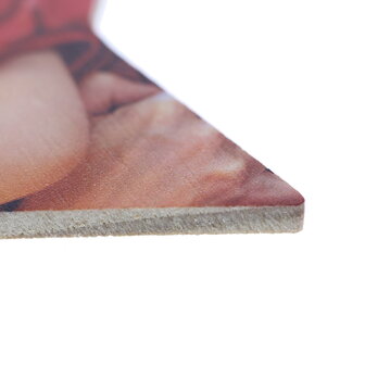 Houten kerstbal met foto ster