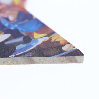 Houten kerstbal met foto ster