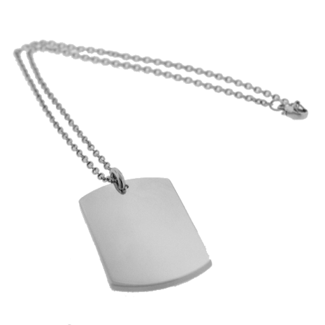 Sleutelhanger / ketting hanger dogtag chrome