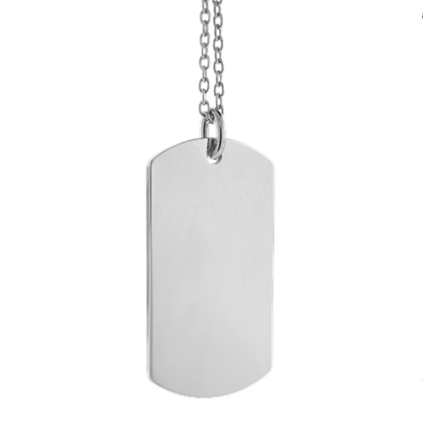 Sleutelhanger / ketting hanger dogtag chrome