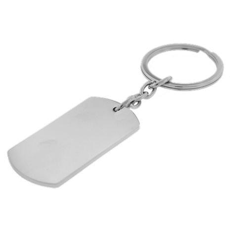 Sleutelhanger / ketting hanger dogtag chrome met tekening