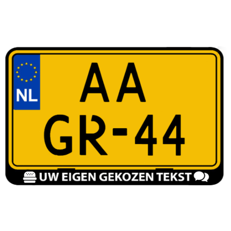 4 x 4 voertuigen / Caravan / trailer kentekenplaathouder met eigen tekst (ENKEL DE HOUDER!)