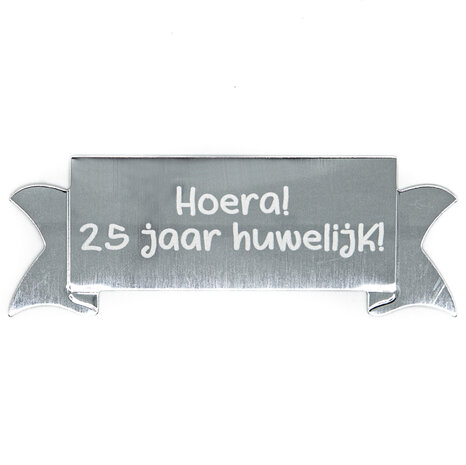 Aluminium naambordje vlag 73 x 27mm zilverkleurig