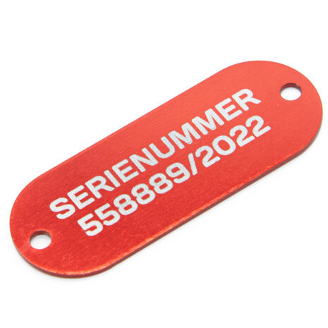 Aluminium naambordje 50 x 19 mm rood