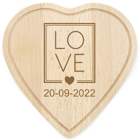 Houten hart 16 cm x 16 cm