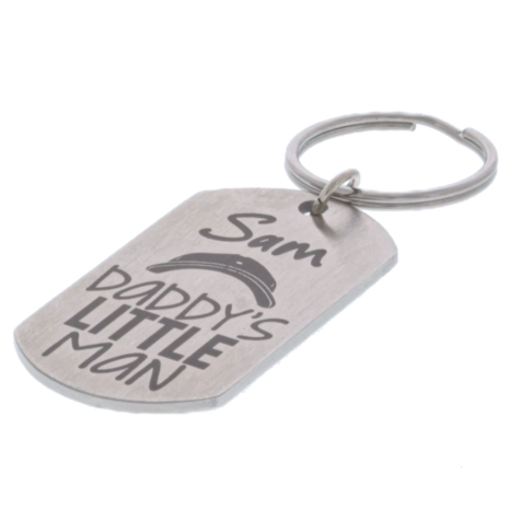 Sleutelhanger geborsteld rvs dogtag