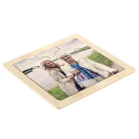 Houten Puzzel - Met foto - Vierkant 12,5 cm x 12,5 cm