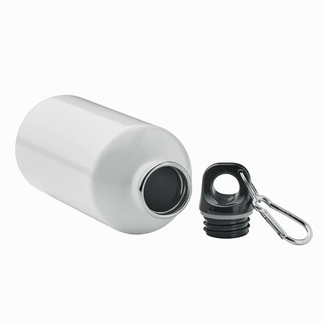 RVS drinkfles enkellaags met karabijnhaak 500ml wit