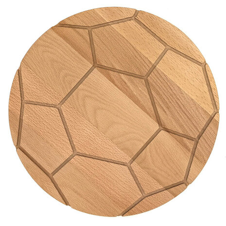 Houten voetbal snijplank / borrelplank ⌀ 26 cm