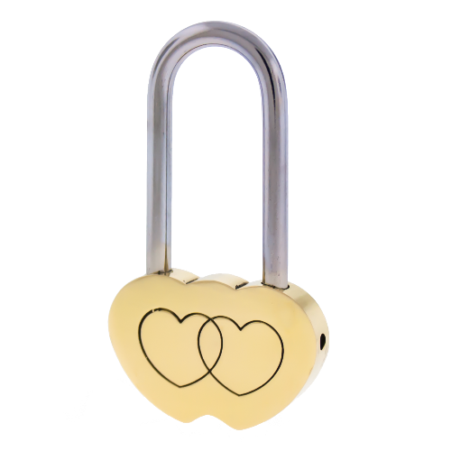 Hangslot liefdesslot dubbel hart