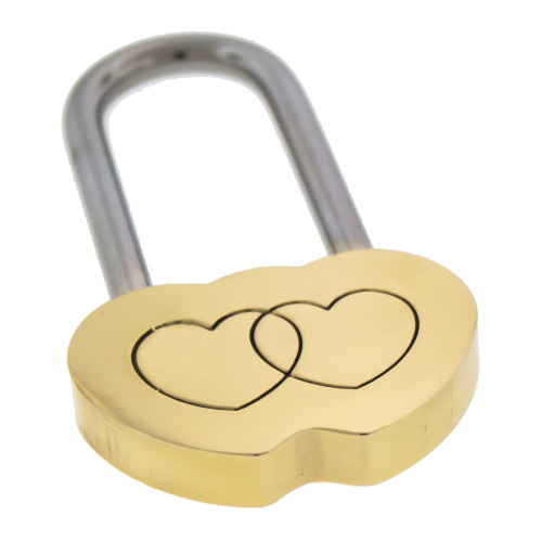 Hangslot liefdesslot dubbel hart