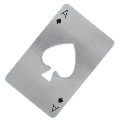 Flesopener RVS speelkaart