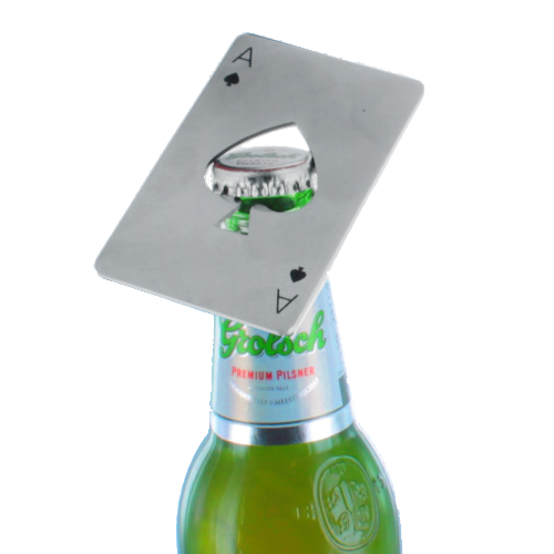 Flesopener RVS speelkaart
