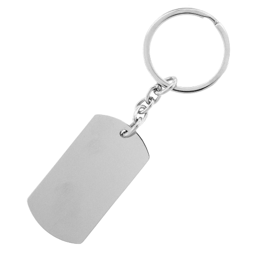 Sleutelhanger / ketting hanger dogtag chrome met tekening