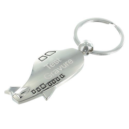 Sleutelhanger vliegtuig chrome