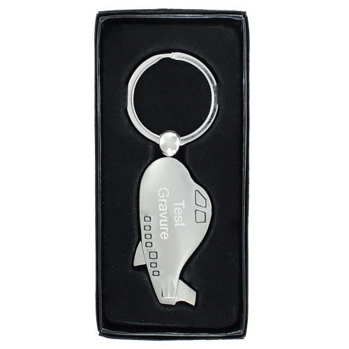 Sleutelhanger vliegtuig chrome