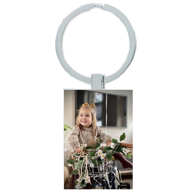 Sleutelhanger chrome rectangle deluxe met foto