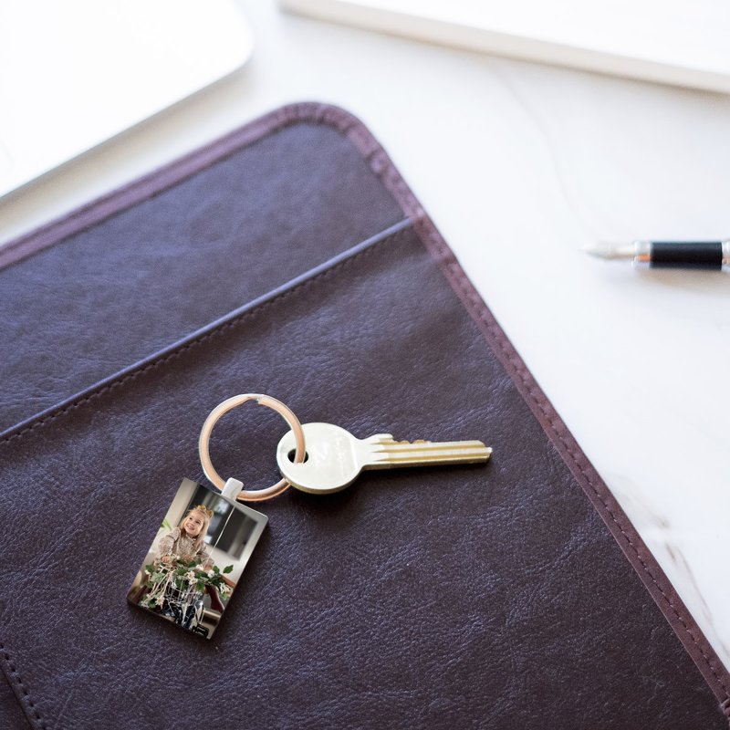 Sleutelhanger chrome rectangle deluxe met foto