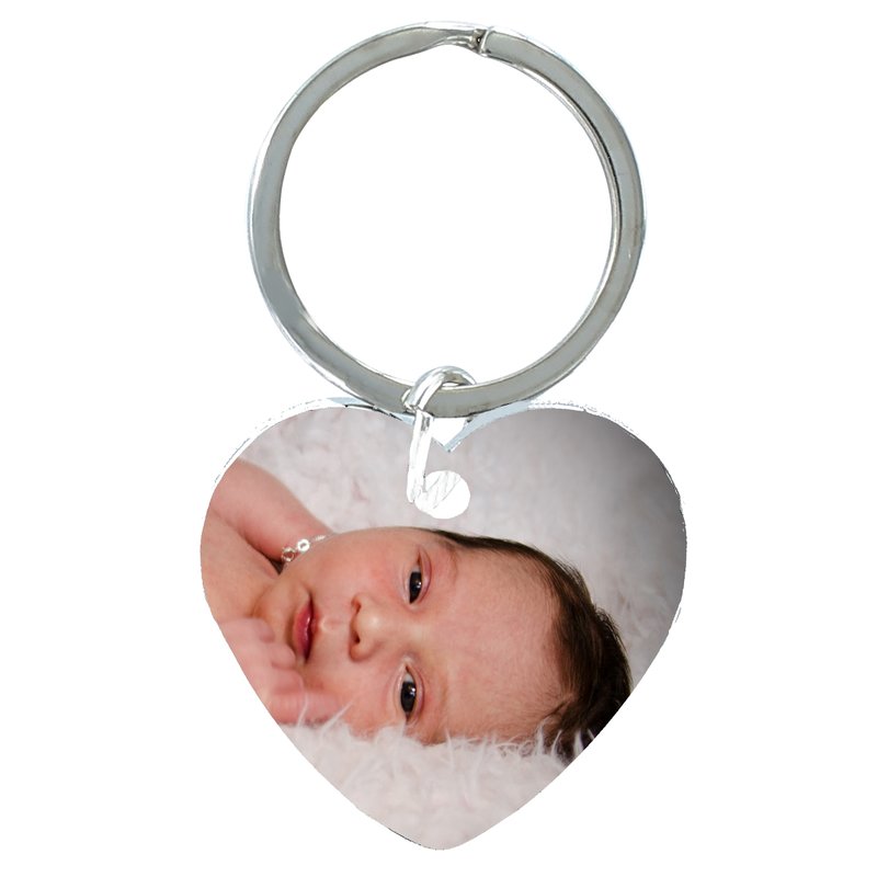 Sleutelhanger chrome hart deluxe 2 met foto