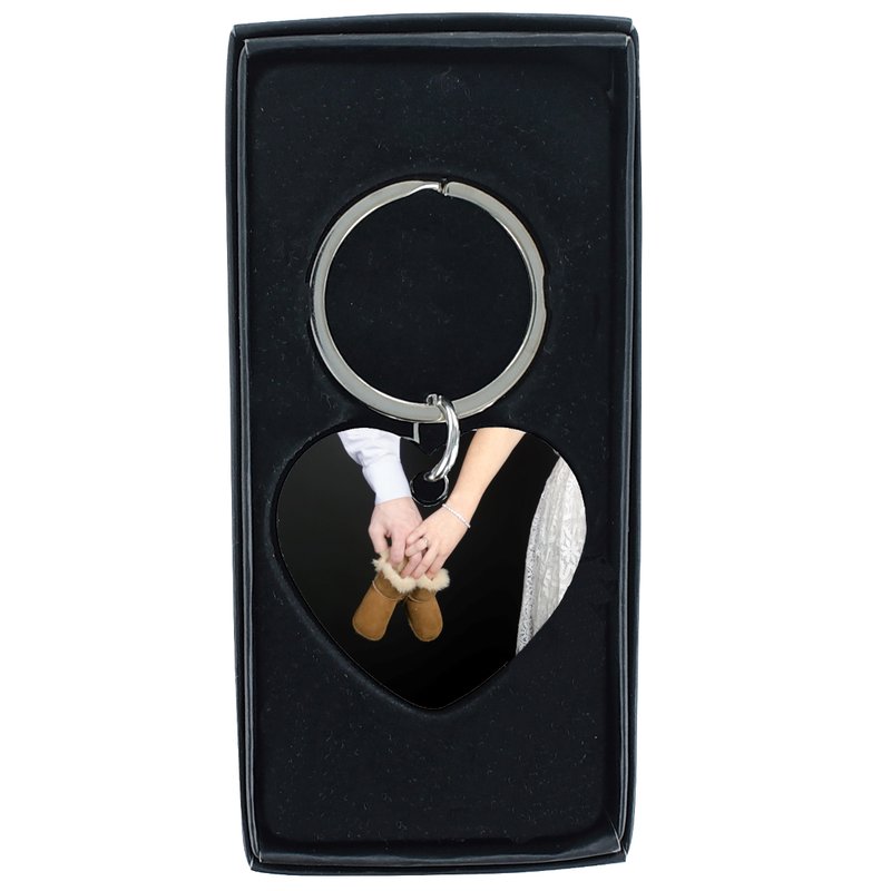 Sleutelhanger chrome hart deluxe 2 met foto