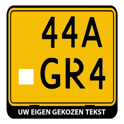 Kentekenplaathouder liggend - eigen tekst brommer en scooter | €13 -  graveertotaal