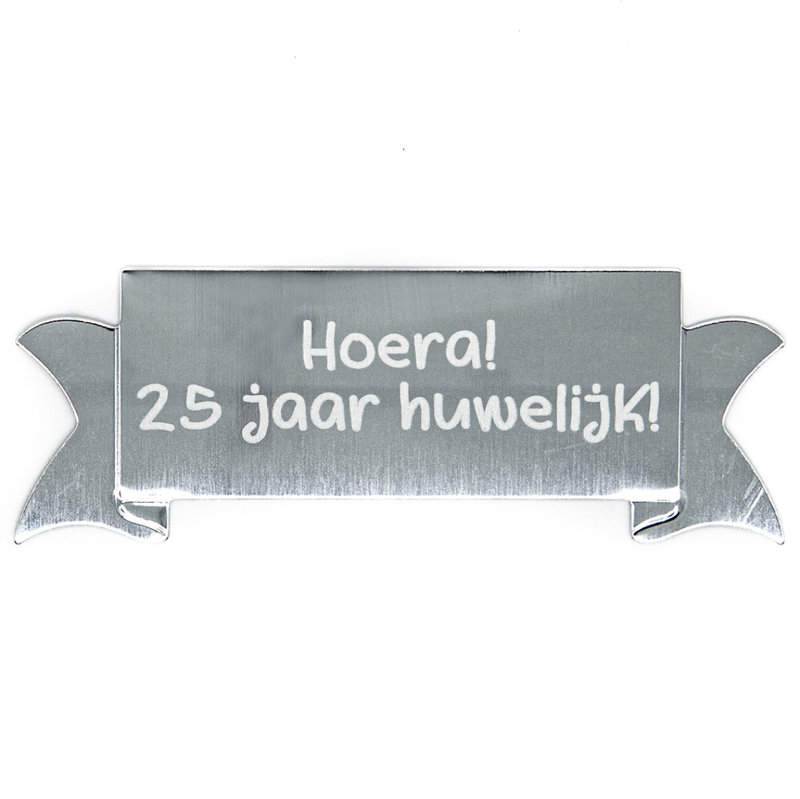 Aluminium naambordje vlag 73 x 27mm zilverkleurig