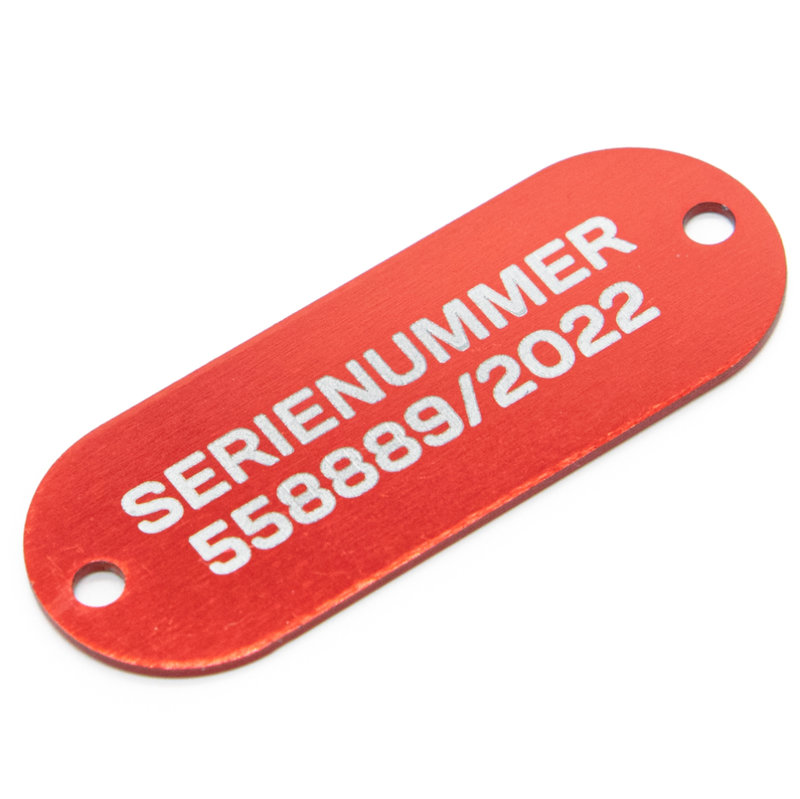Aluminium naambordje 50 x 19 mm rood