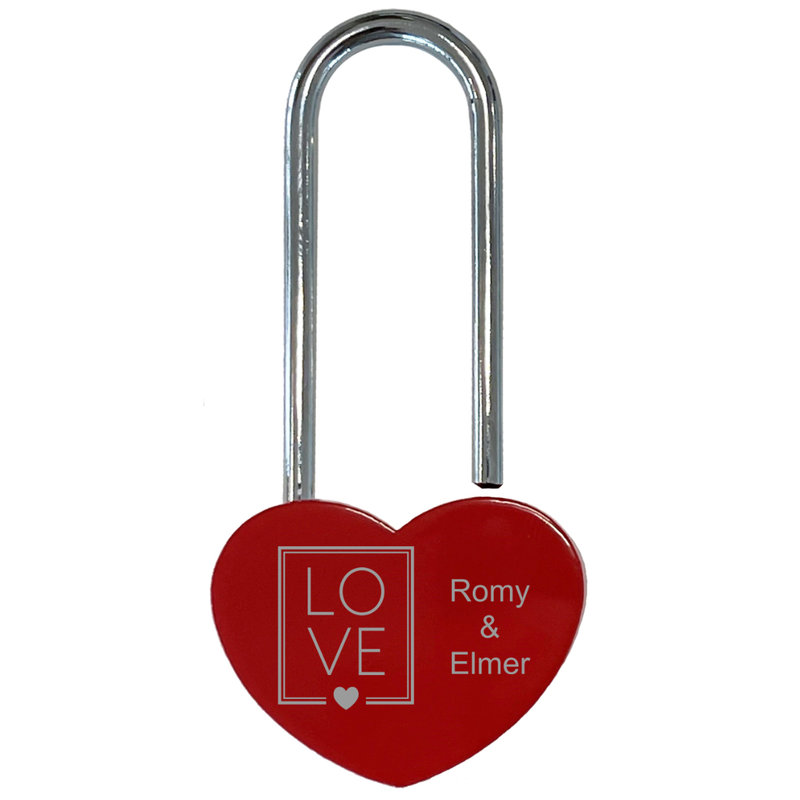 Hangslot liefdesslot hart rood