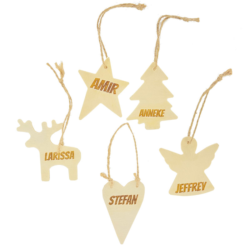 Houten kerstfiguren set van 5 stuks