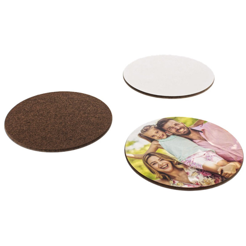 Onderzetters met foto hardboard rond