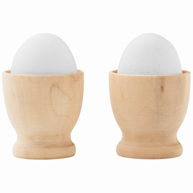 Set van 2 houten eierdopjes