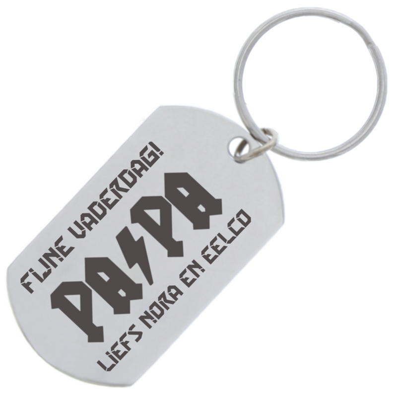 Sleutelhanger rvs dogtag vader 9