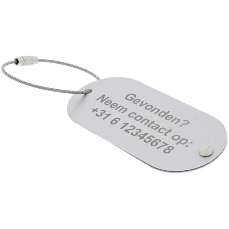 Bagagelabel geborsteld aluminium