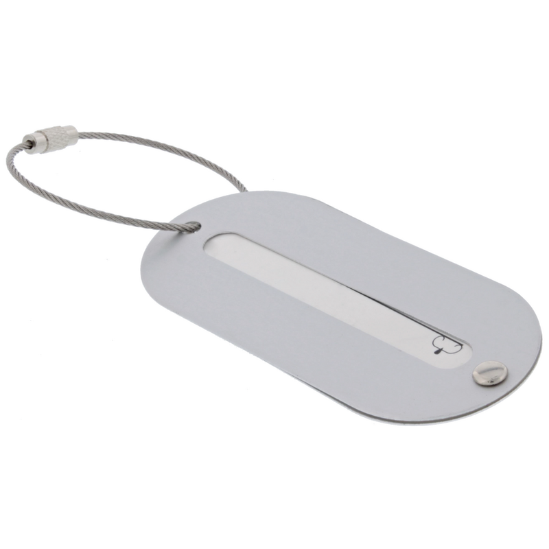 Bagagelabel geborsteld aluminium