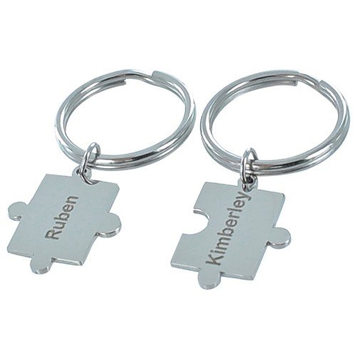 Sleutelhanger puzzelstuk set van 2 stuks